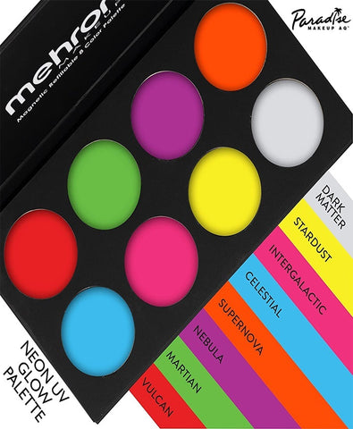 Mehron Paradise Makeup Colour Palette - Neon UV Glow Reactive
