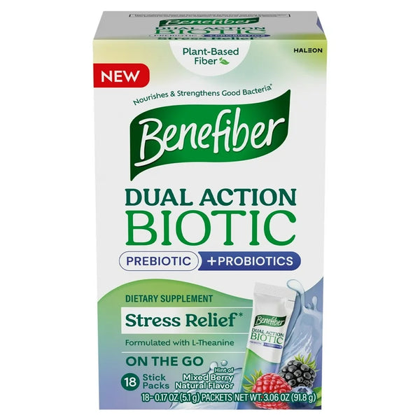 Benefiber Dual Action Biotic + Stress Relief Prebiotic + Probiotics